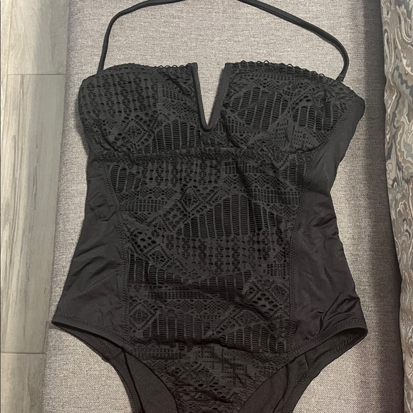 Mossimo Supply Co. Other - Black crocheted open back One-Piece Swimsuit